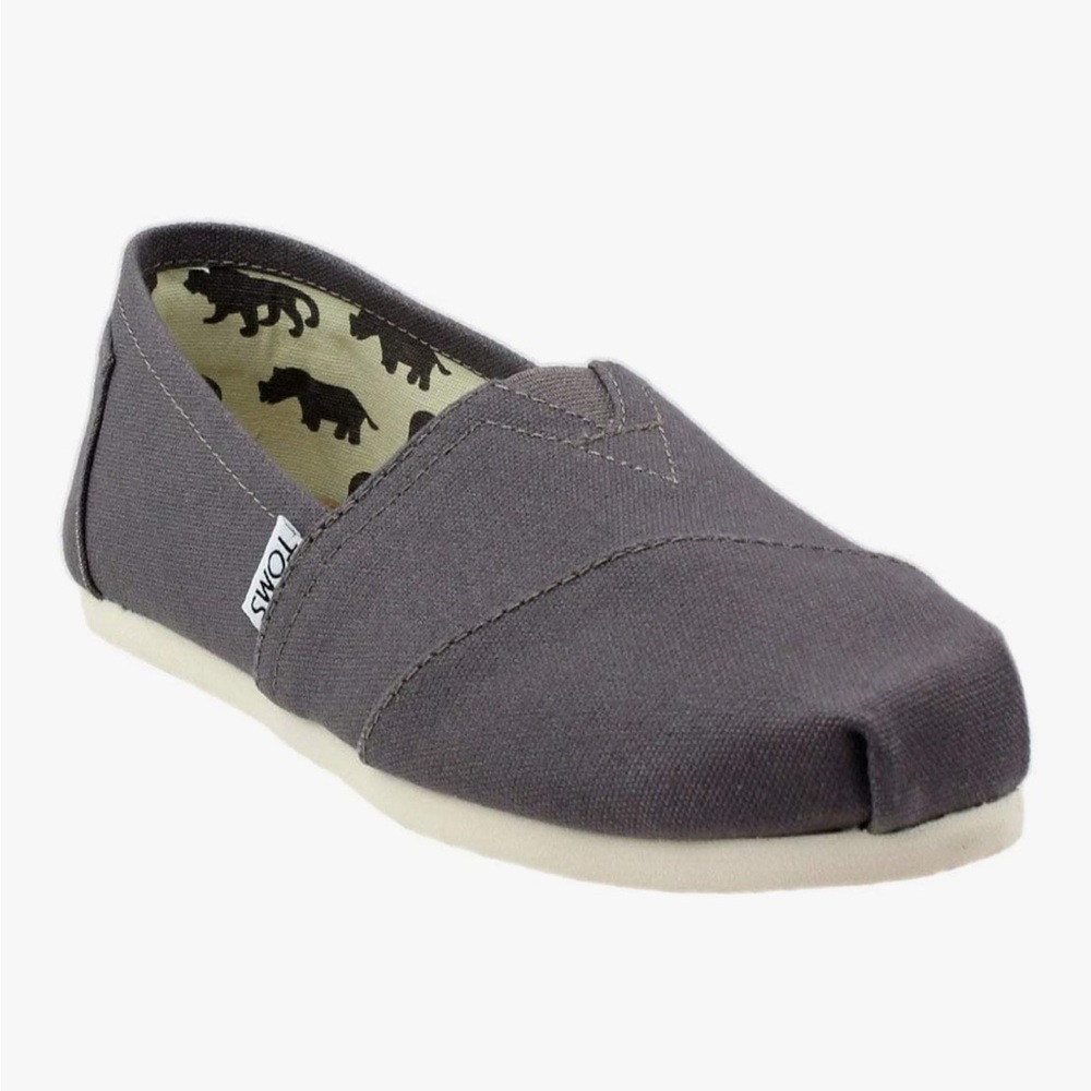 TOMS Ash Canvas Classic Slip On Shoes - Size 6